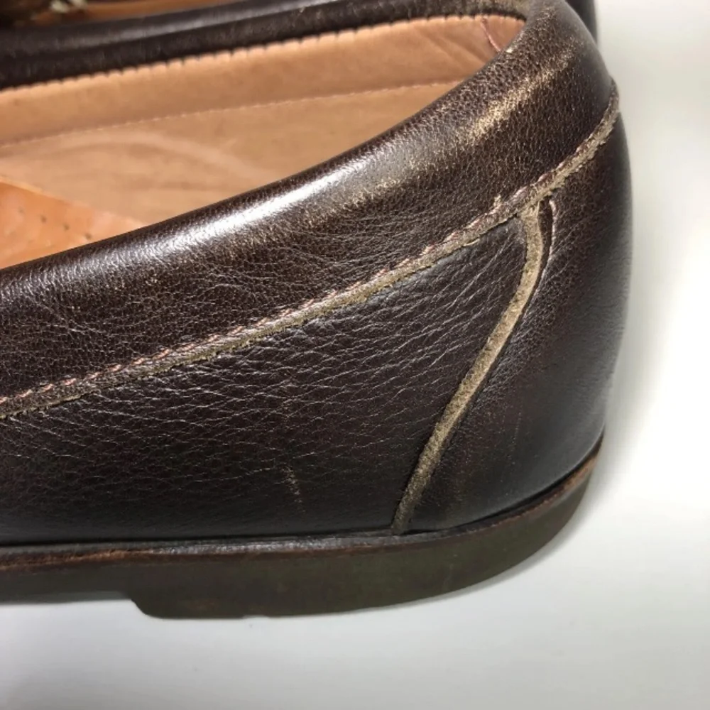 Allen Edmonds 10.5 B Hampton penny Loafer Lug slip on Shoe Narrow brown